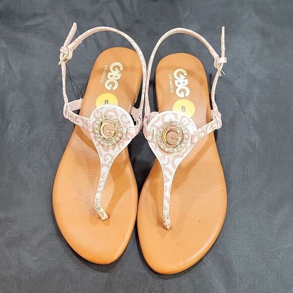 BRAND NEW G by GUESS GGLYNDEN-C T-STRAP SANDALS - Picture 1 of 11